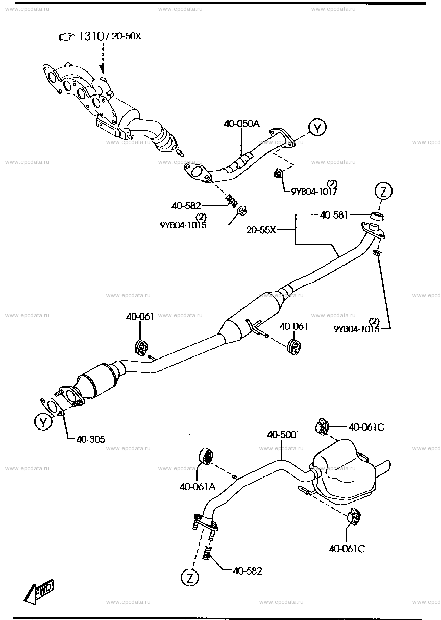Exhaust system (4WD)