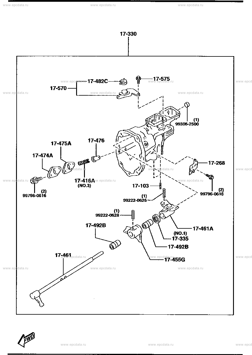 Manual transmission case for Mazda RX-7 FD, 3 generation 10.1997 - 12. ...