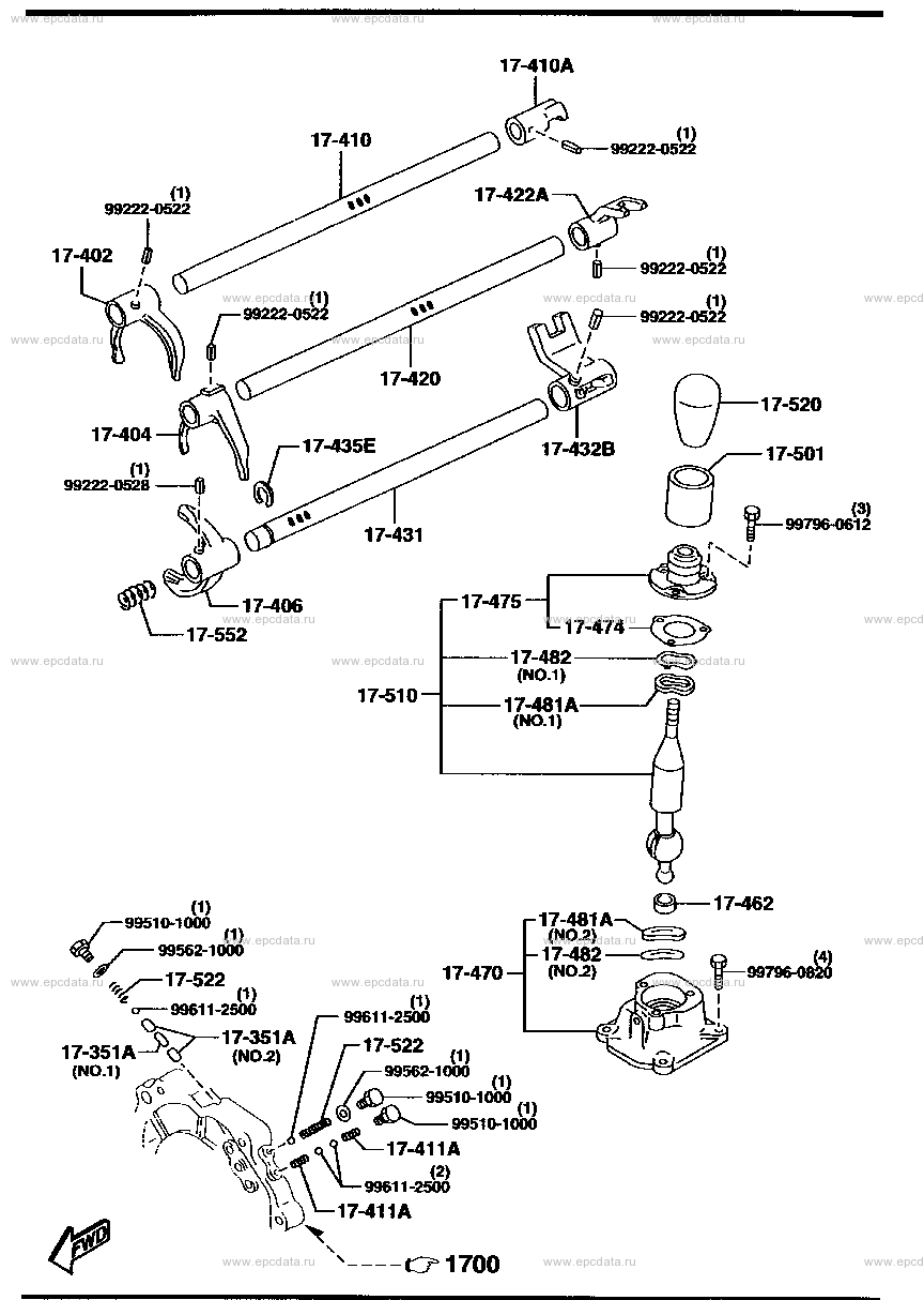 Manual transmission change control system for Mazda Roadster NB, 2 ...