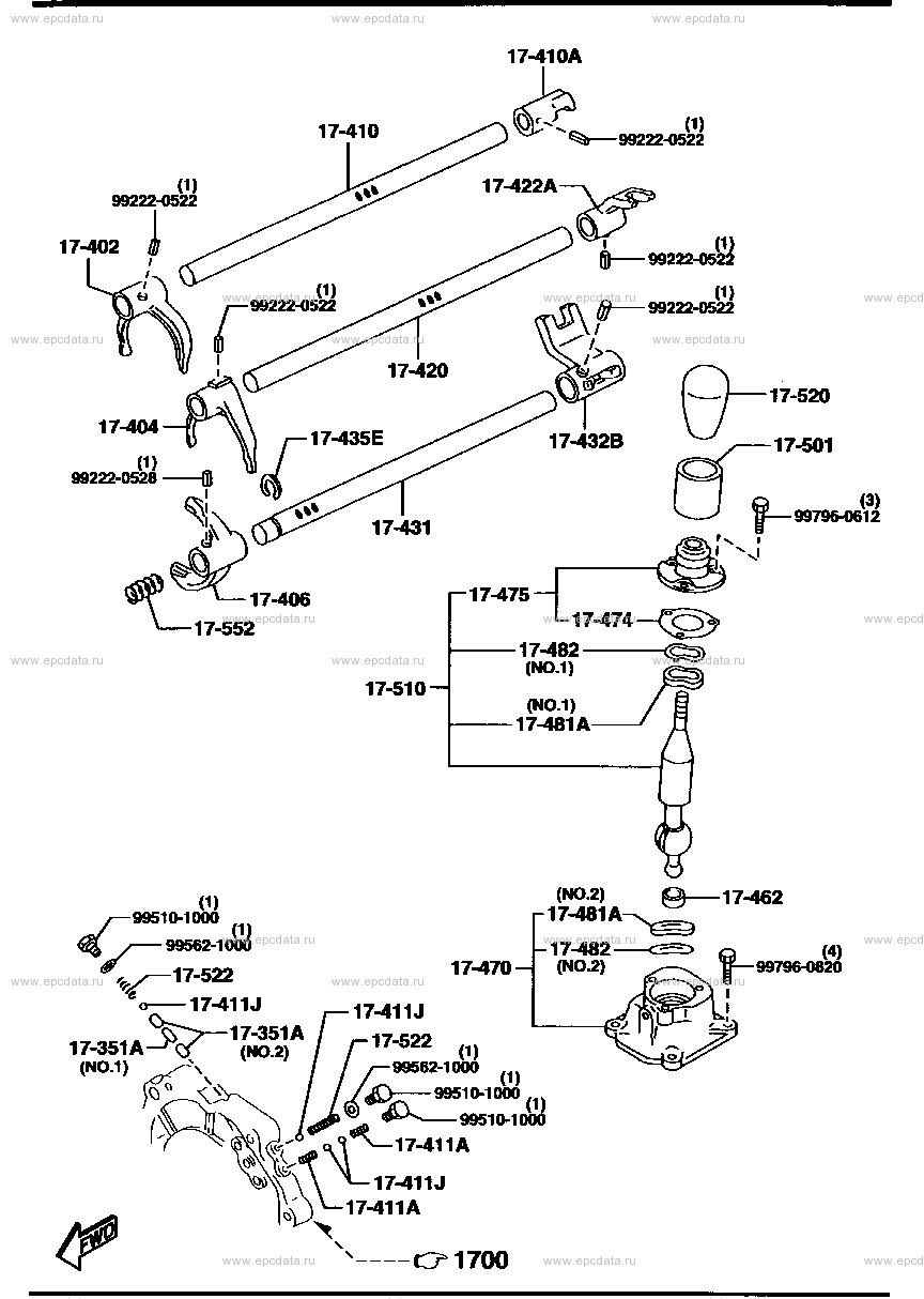 Manual transmission change control system (5-speed)