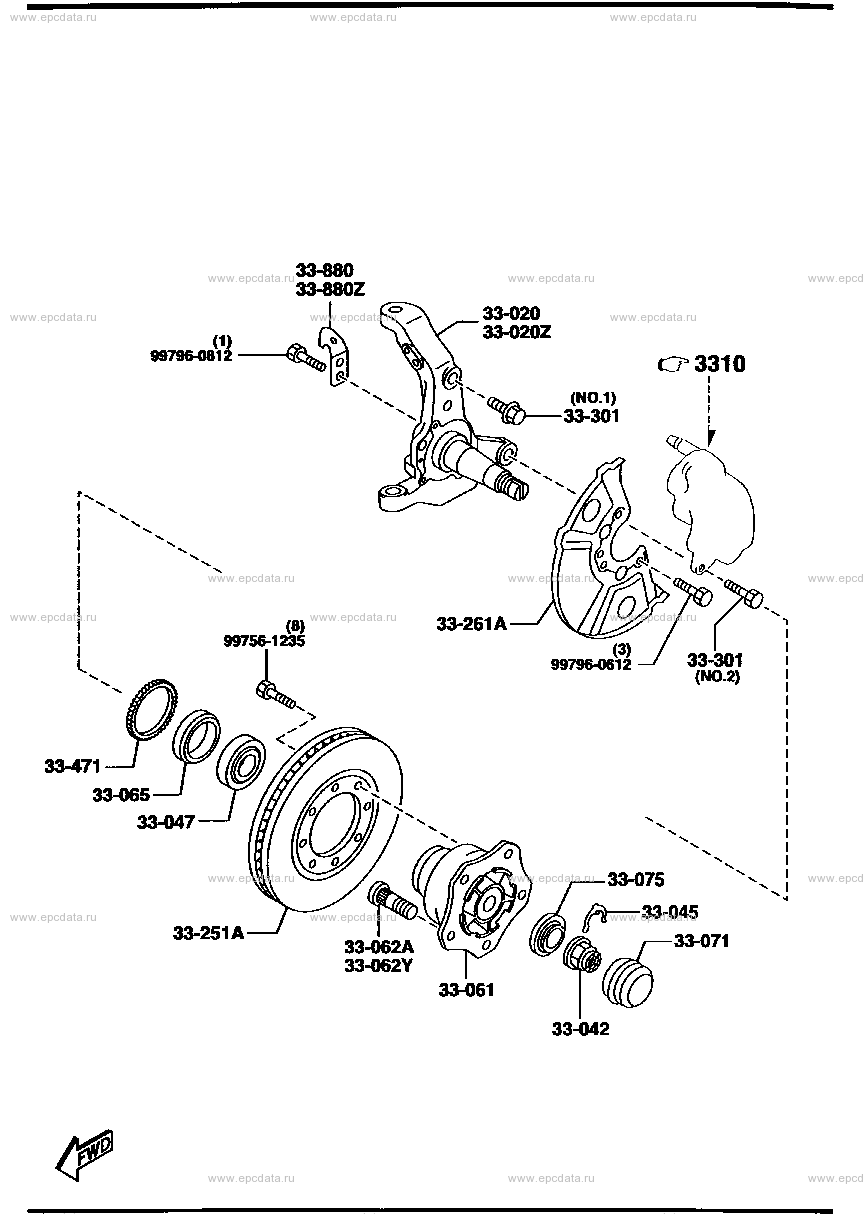Front axle (2- disk)(independent suspension) (anti-lock brake)