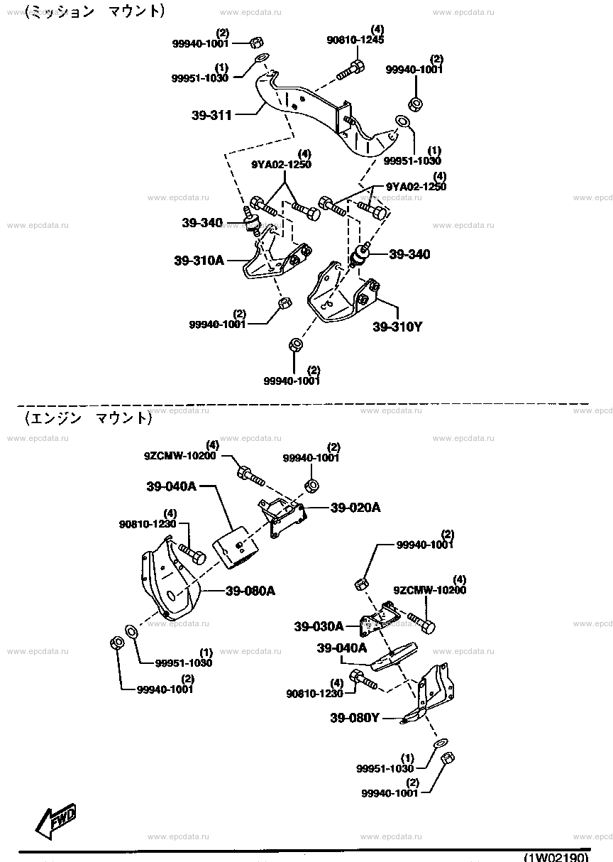 Engine & transmission mounting (4600CC)(AT)