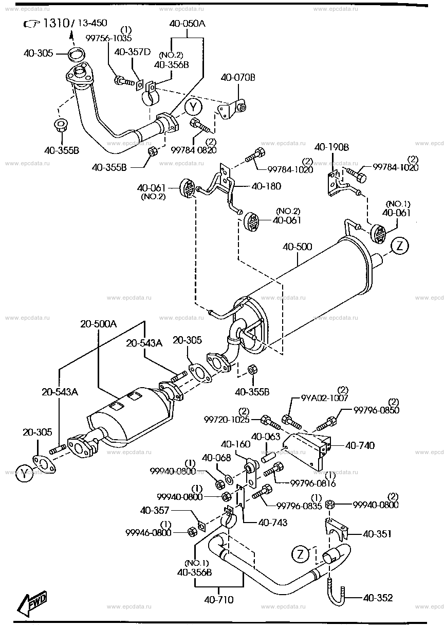 Exhaust system (4000CC)(standard body) (koushou)(low floor chassis)(LPG)