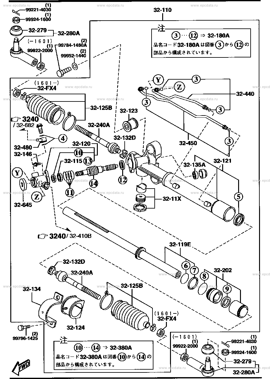 Steering gear (independent suspension) (standard body)