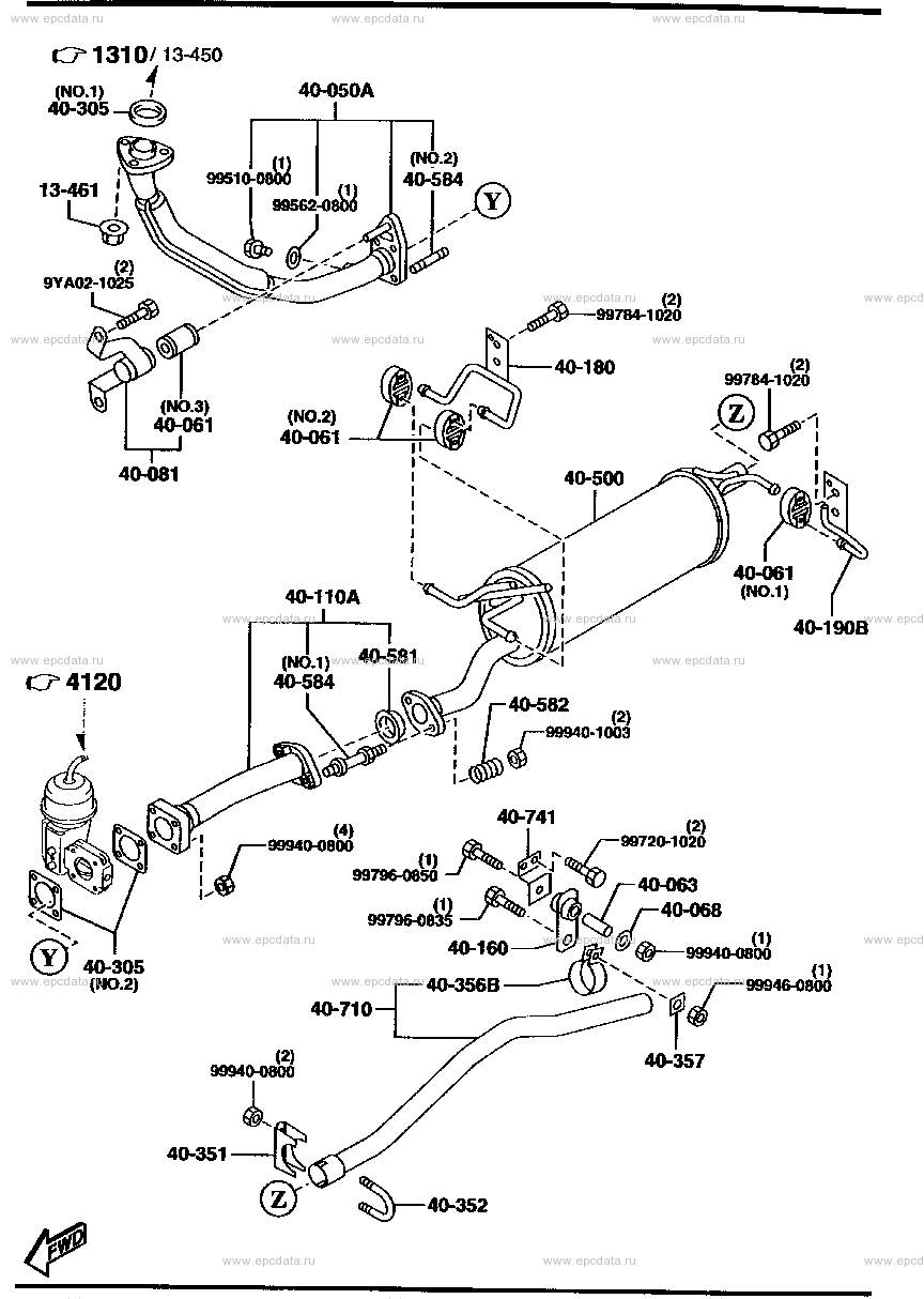Exhaust system (4600CC)(semi long body)