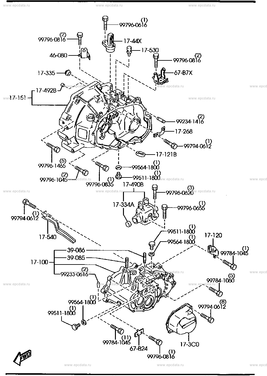 Manual transmission case (2000CC)(4WD)