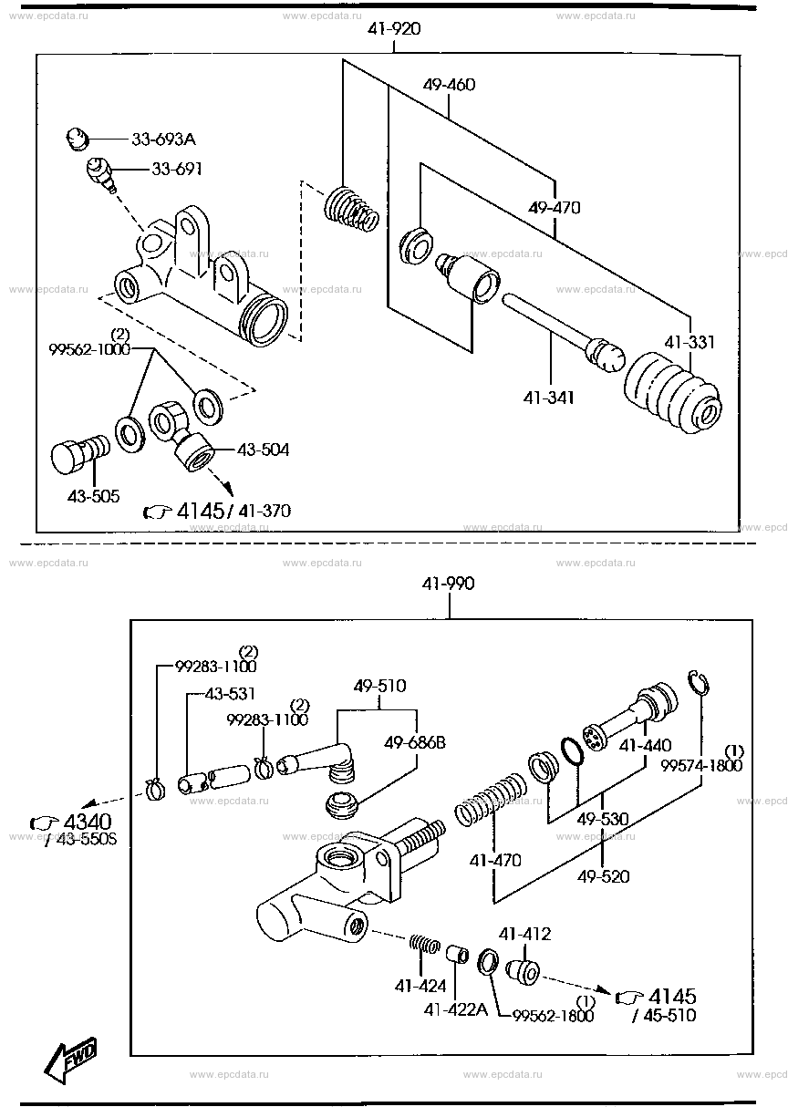 Clutch release & master cylinder (MT) (2WD)(2000CC)