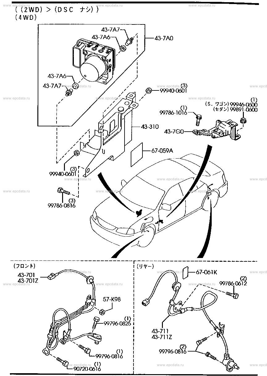 Anti-lock brake system ((2WD)>(DSC A?)),(4WD)