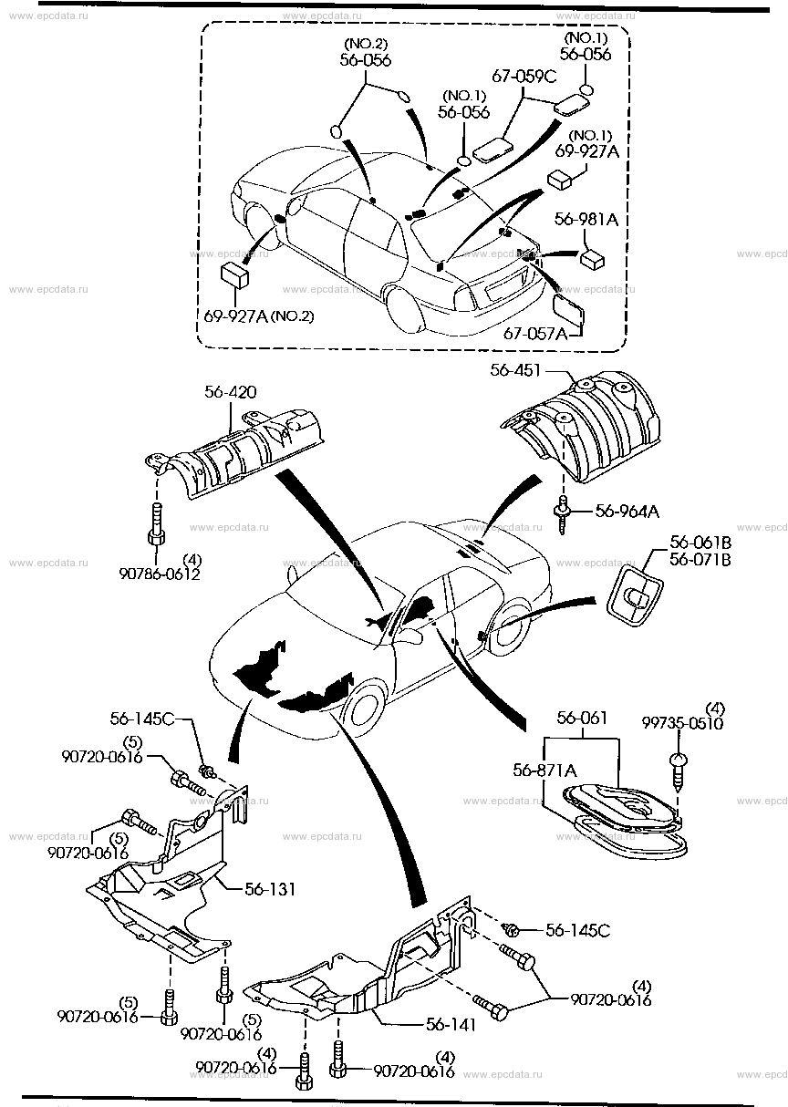 Floor attachment (sedan)(4WD)