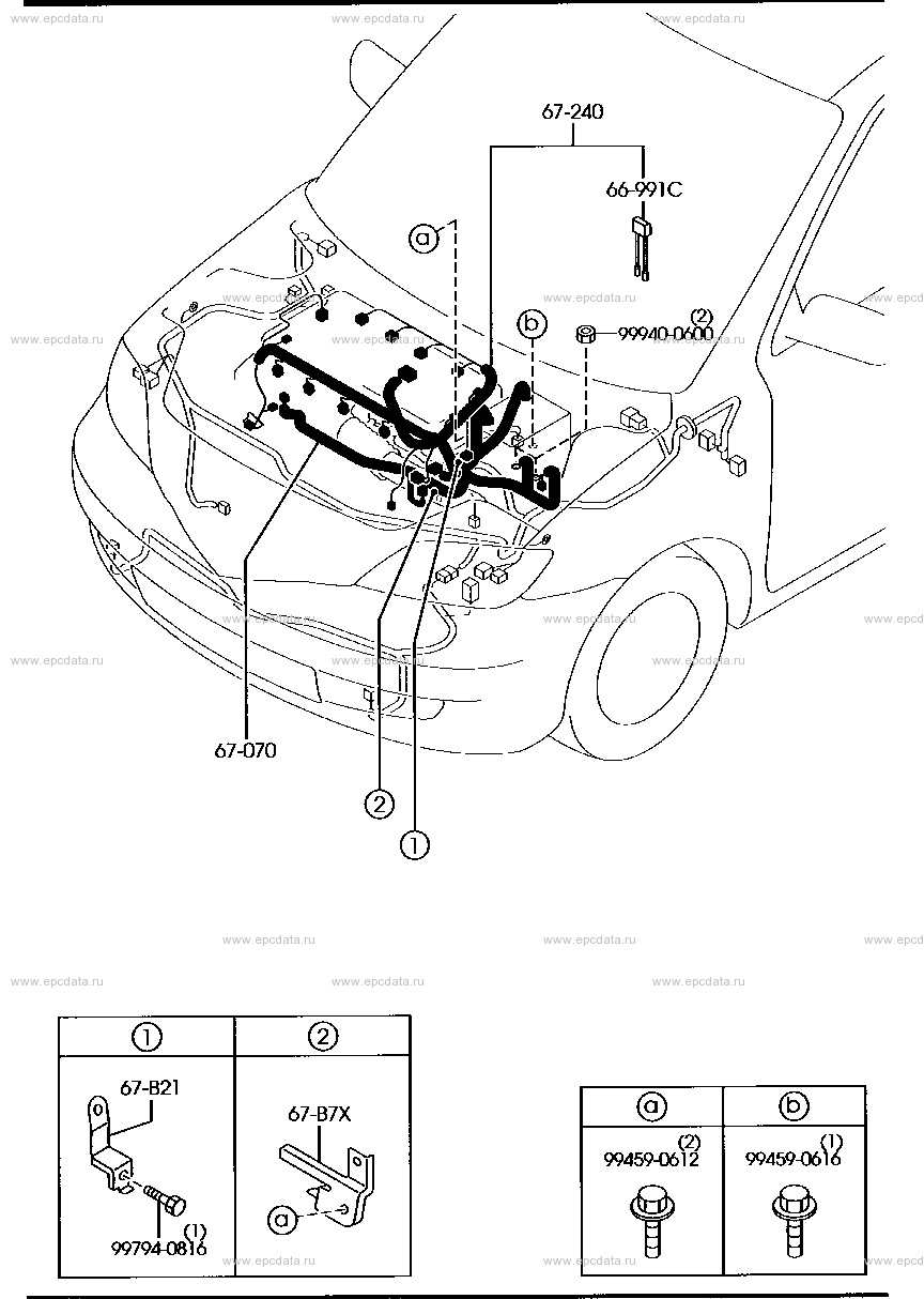 Engine & transmission wire harness for Mazda Demio DY, 2 generation 08.