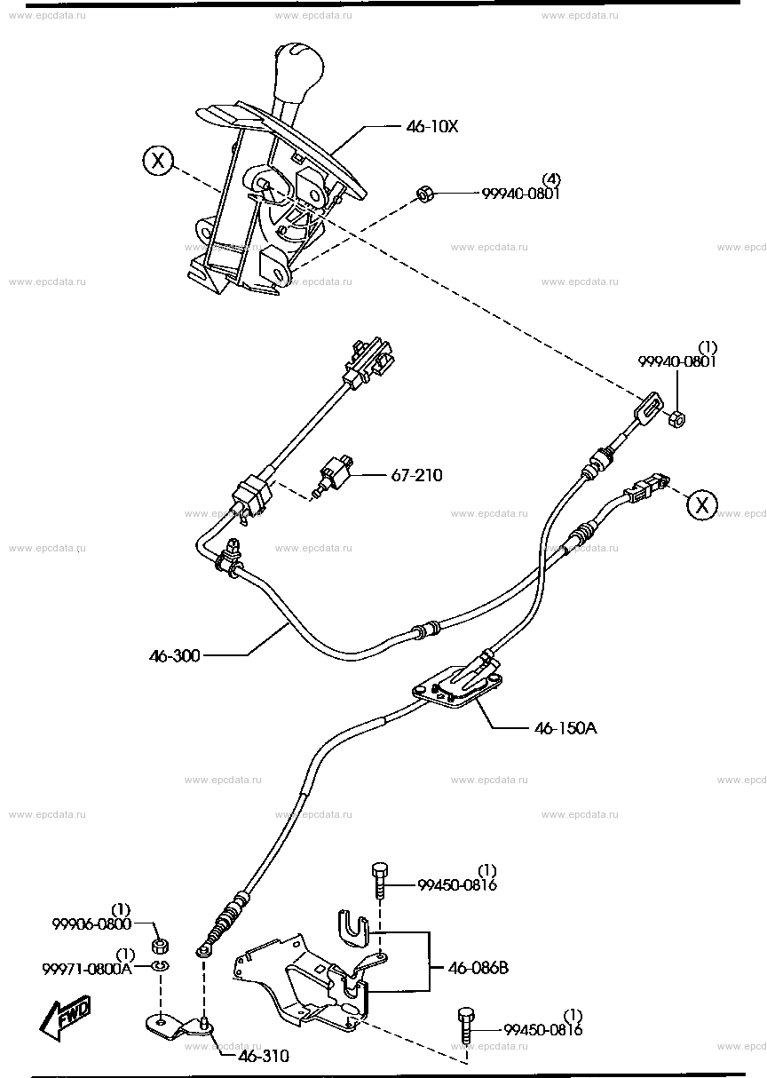 Change control system for Mazda Demio DE, 3 generation 07.2007 - 05. ...