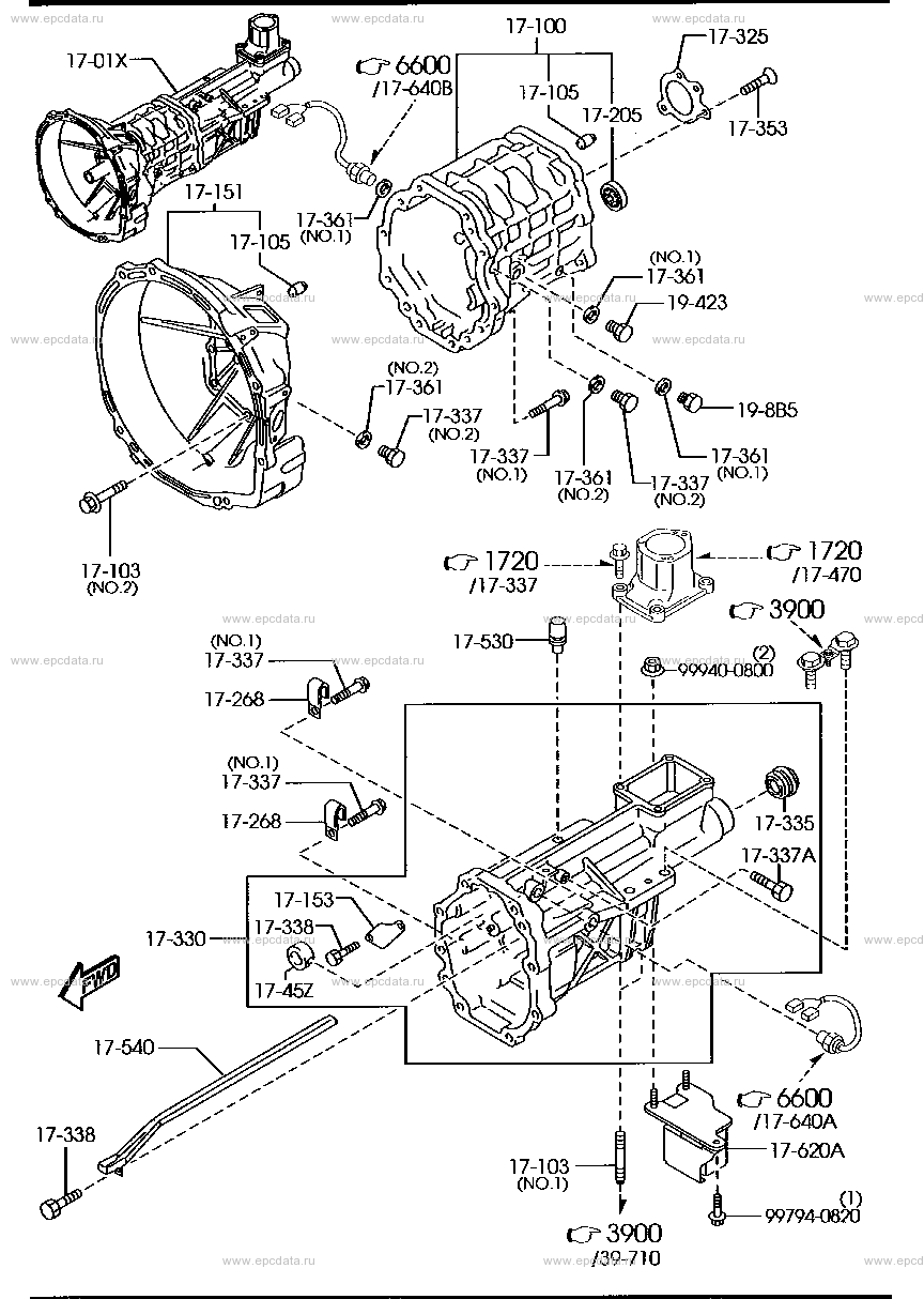 Manual transmission case (6-speed) for Mazda RX-8, 02.2003 spare