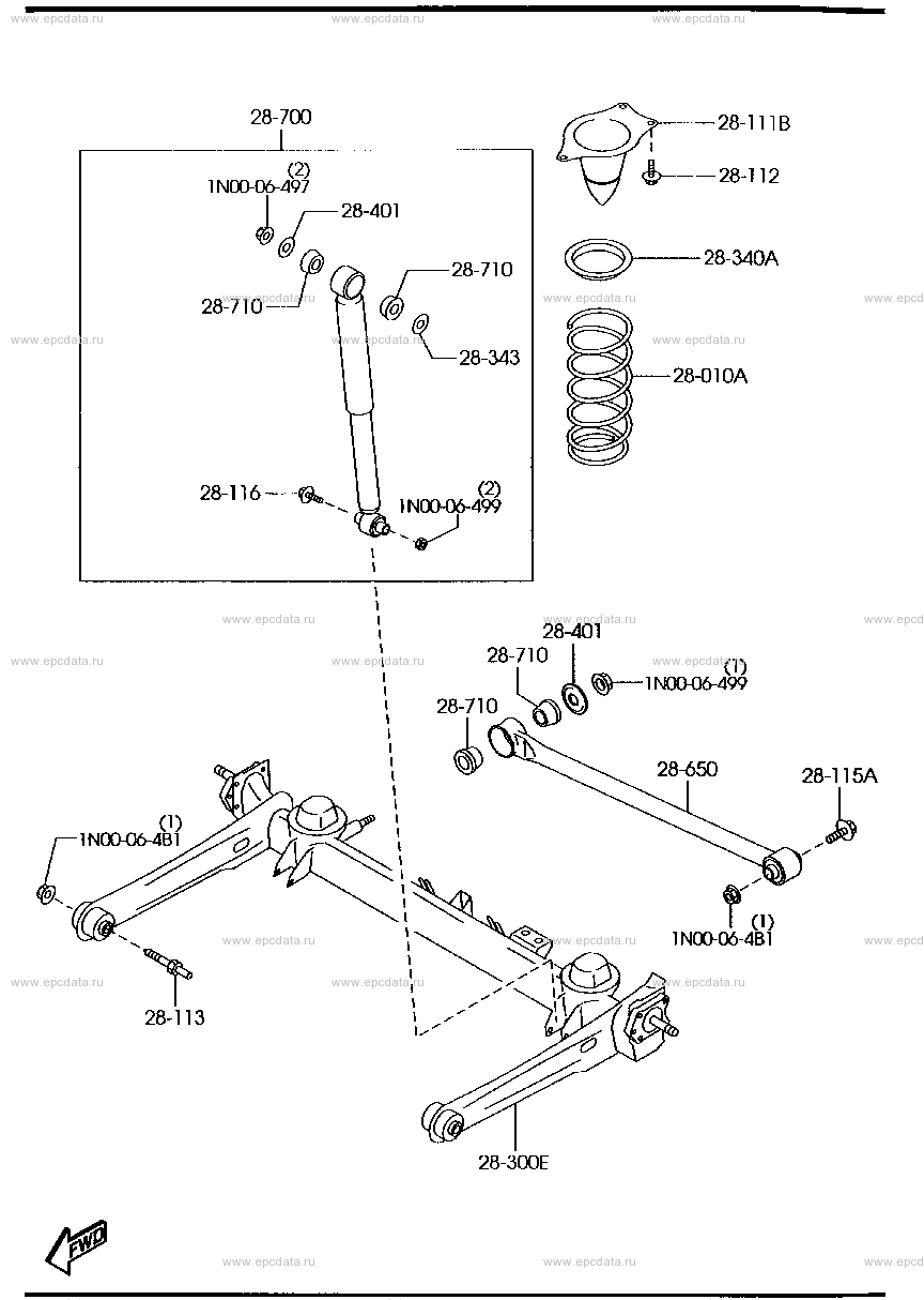 Rear suspension mechanism (2WD)