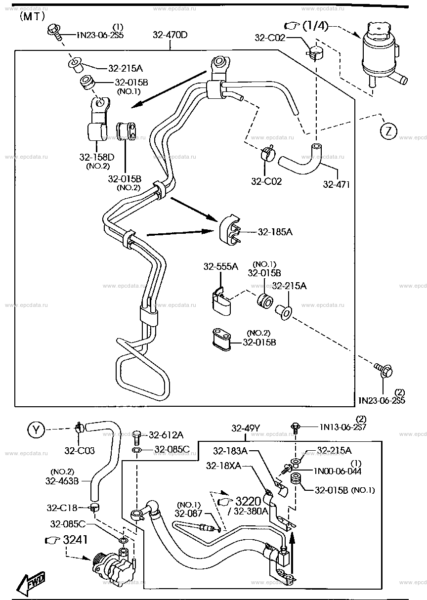 Power steering system (diesel)(2WD) (MT)