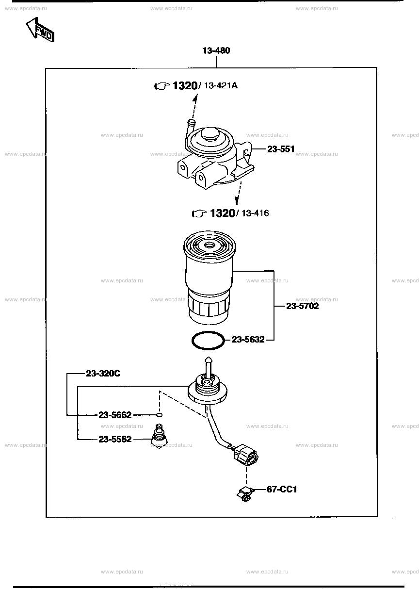 Fuel filter inner parts (diesel)(2200CC)