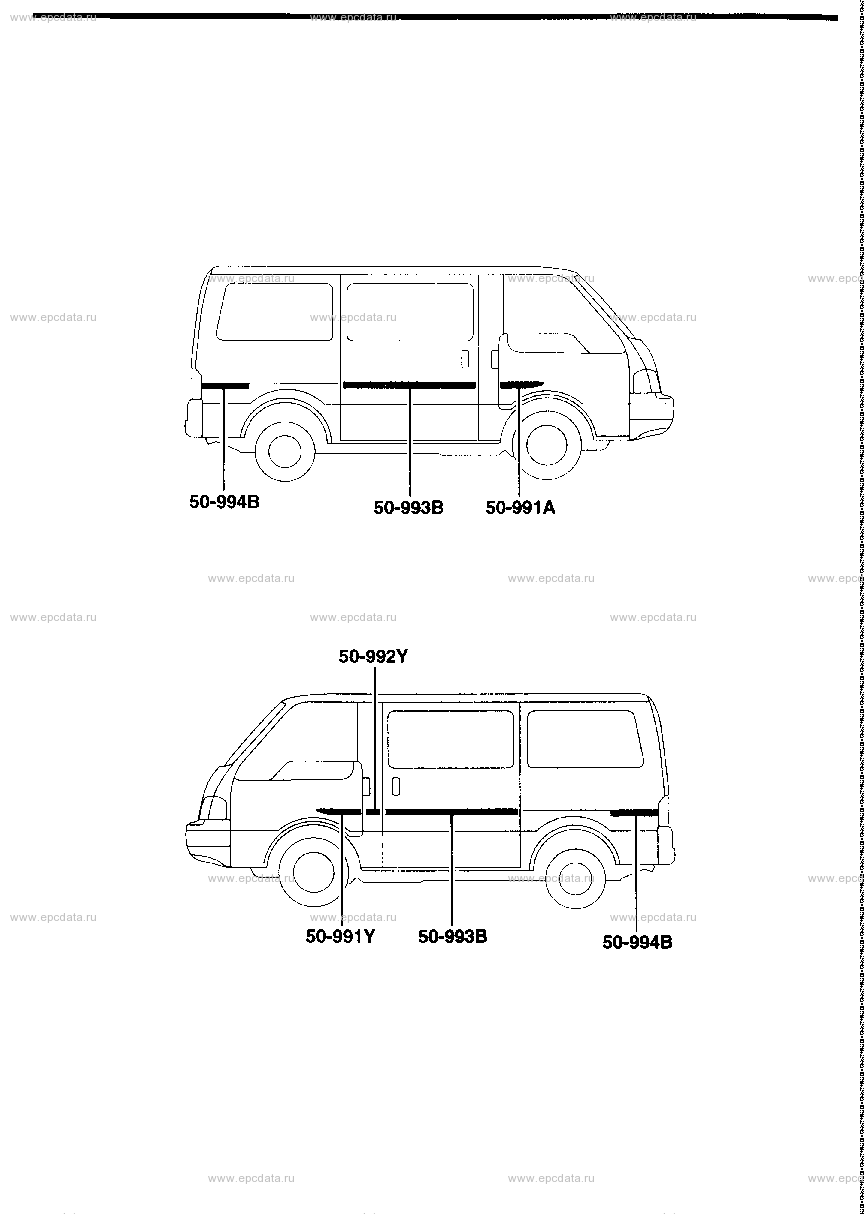 Side protector (van) (with standard mirror) (5-door)