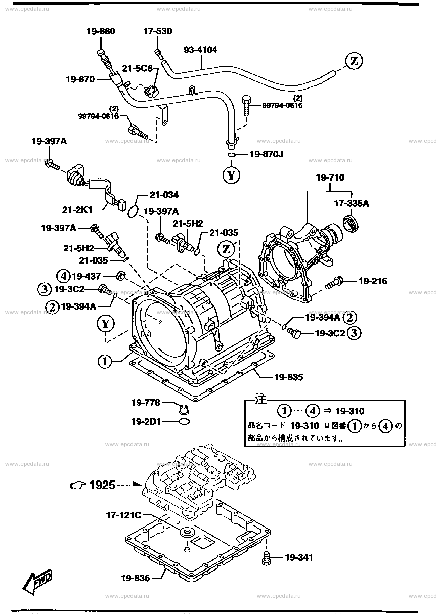 Automatic transmission case & main control system (gasoline)