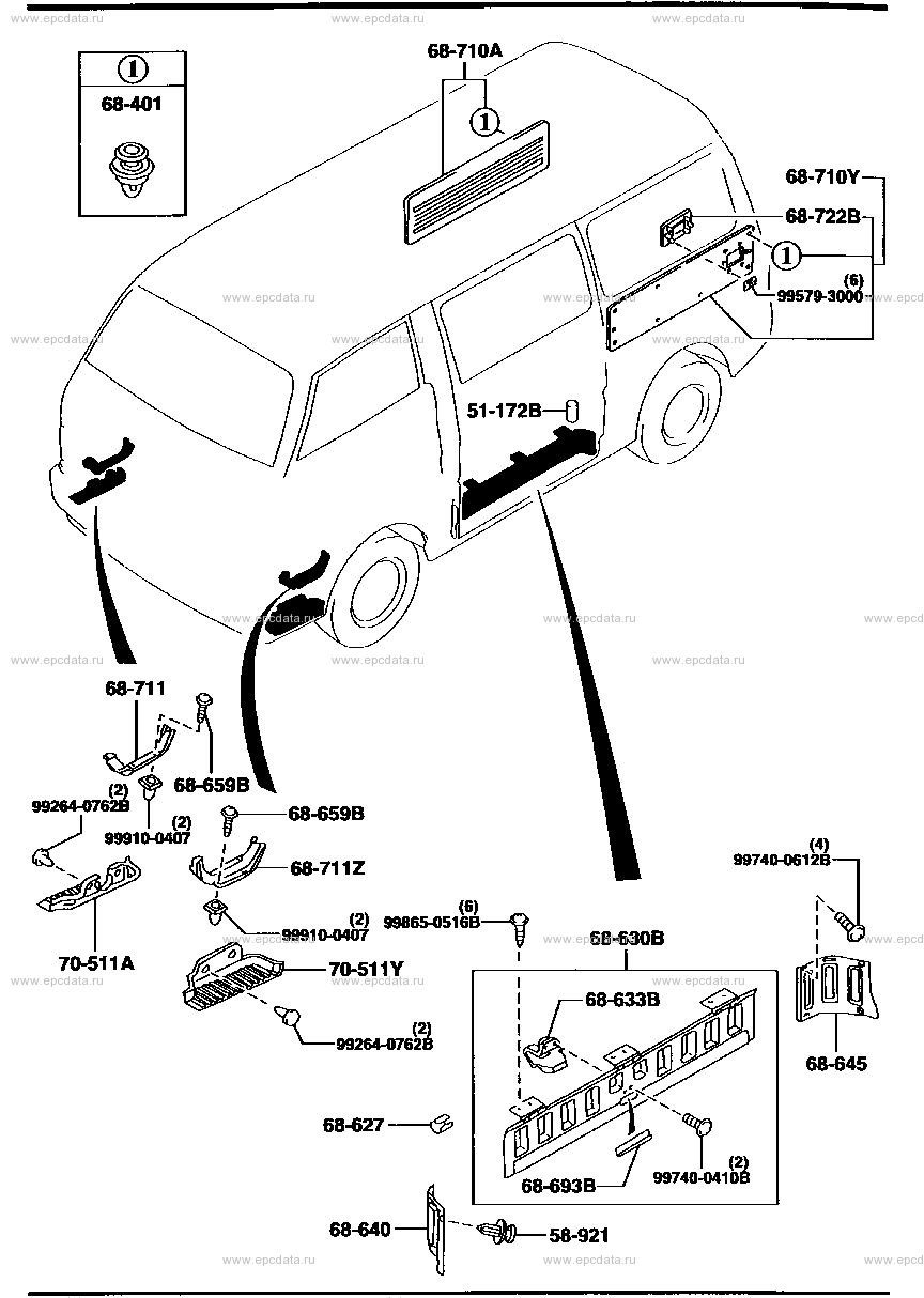 Body trim & scuff plate (van)(5-door)