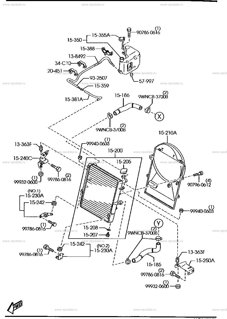 Cooling system for Mazda Bongo Brawny SK, 4 generation 06.1999 - 07. ...