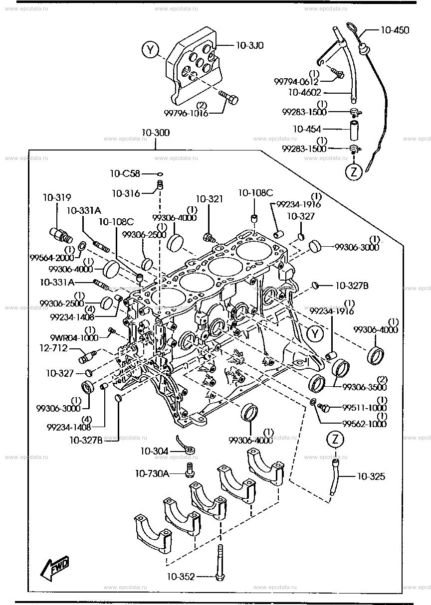 Cylinder Block For Mazda Bongo Sk, 4 Generation 06.1999 - Present 