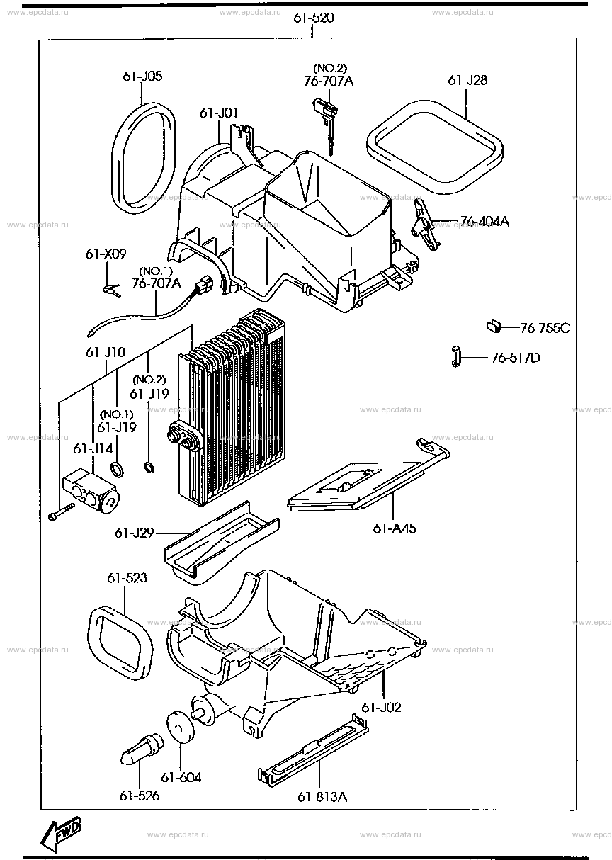 Cooling unit inner parts (air conditioner)