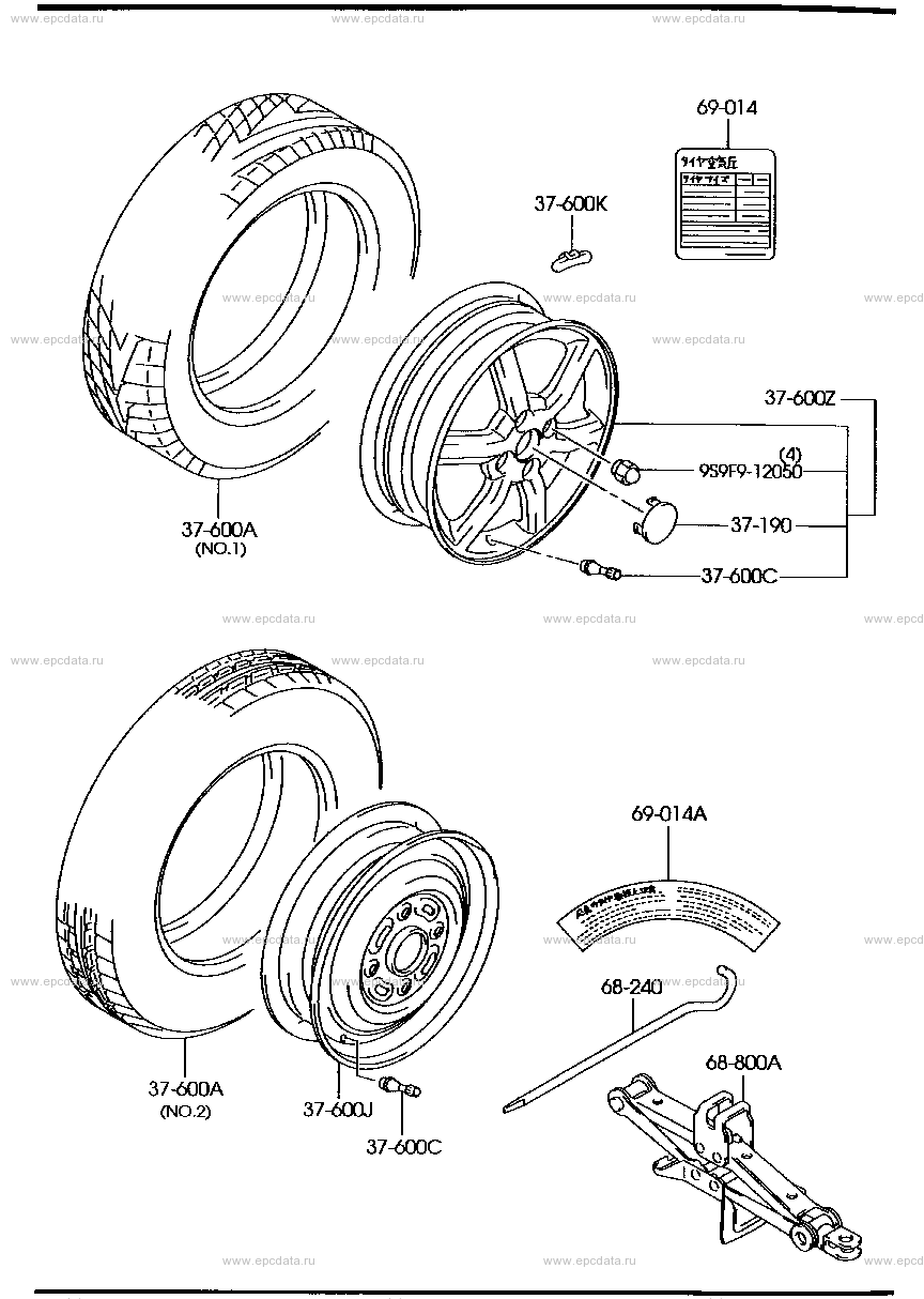 Disk wheel & tire (S-TURBO)