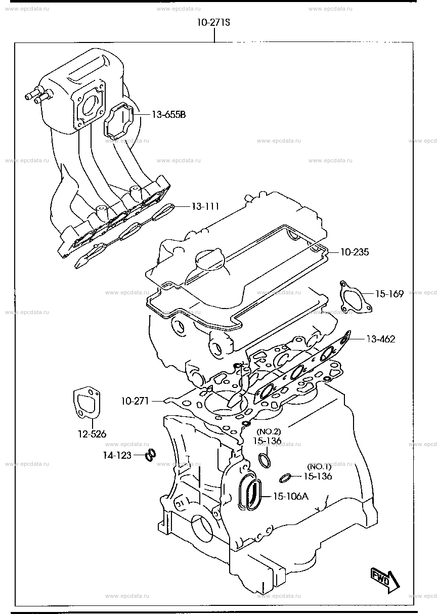 Engine gasket set (non-turbo)