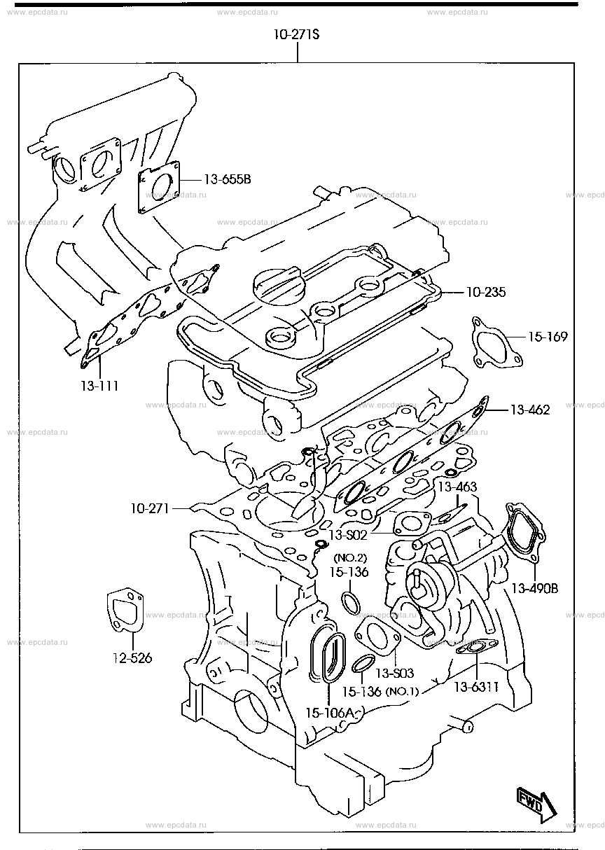 Engine gasket set (turbo)