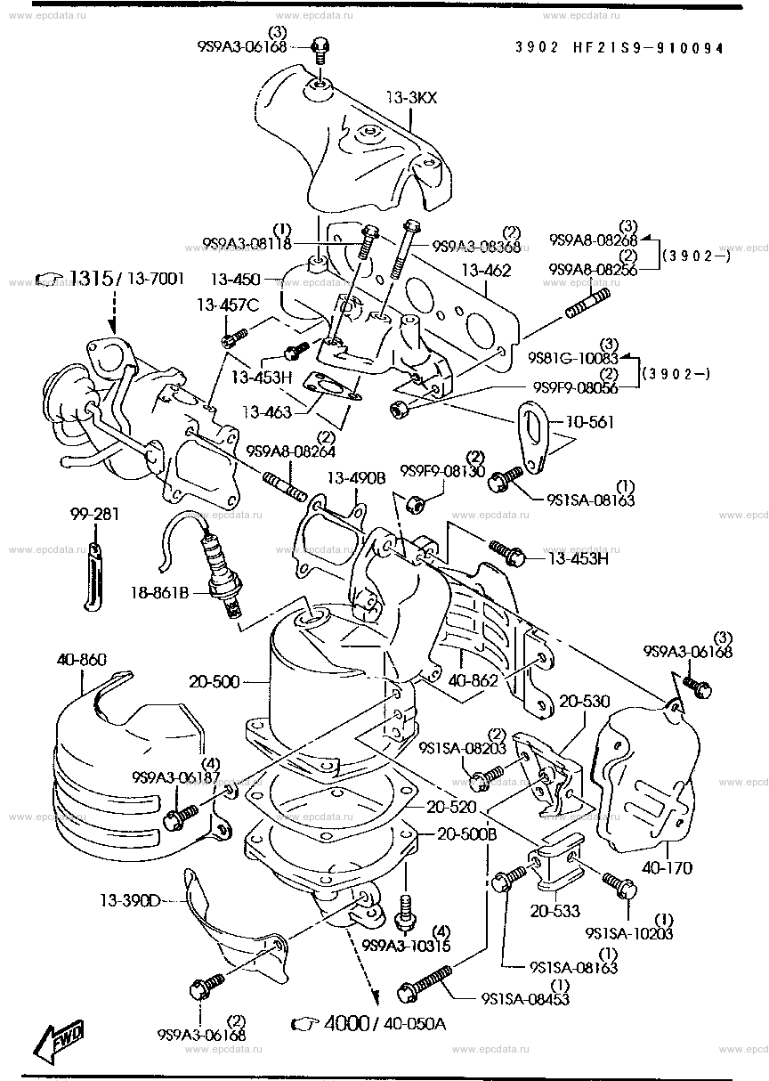 Exhaust manifold (turbo)