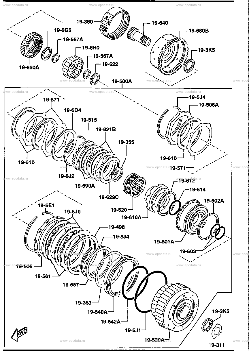 Automatic transmission clutch & planetary gear (1800CC)
