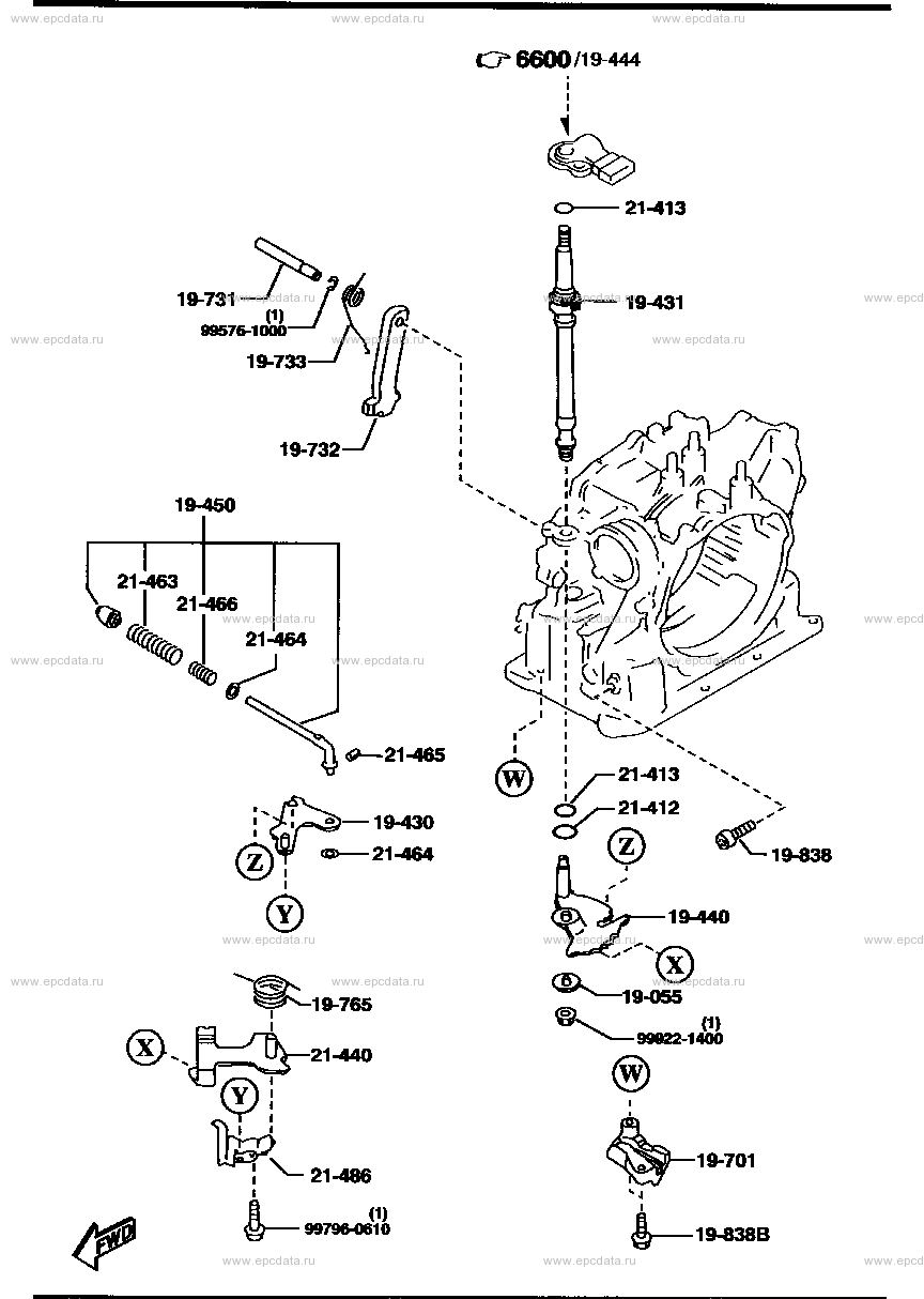 Automatic transmission manual linkage system (1800CC)