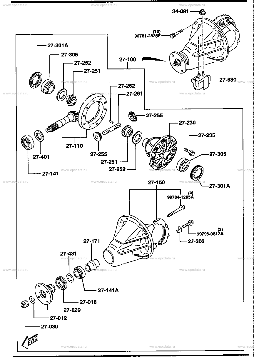 Rear differential (normal differential)