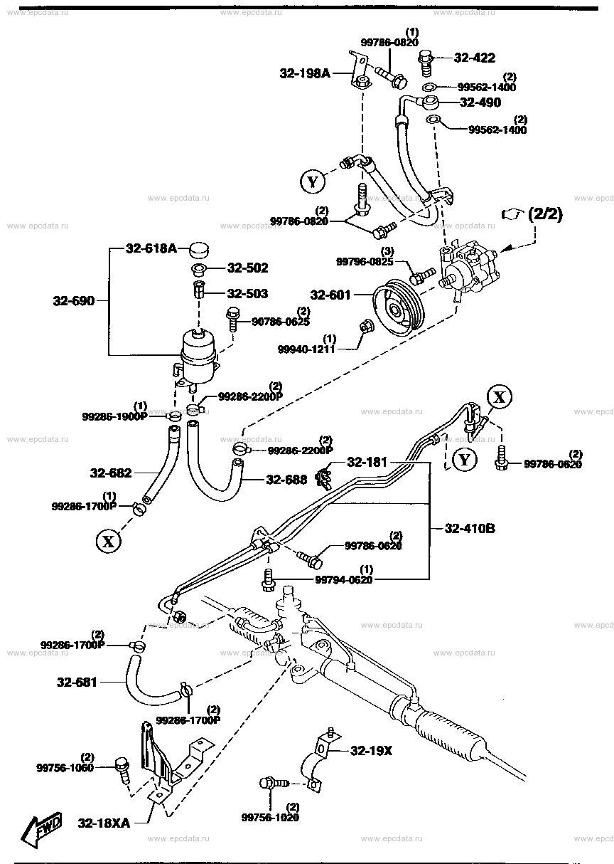 Power steering system (gasoline)(2500CC)