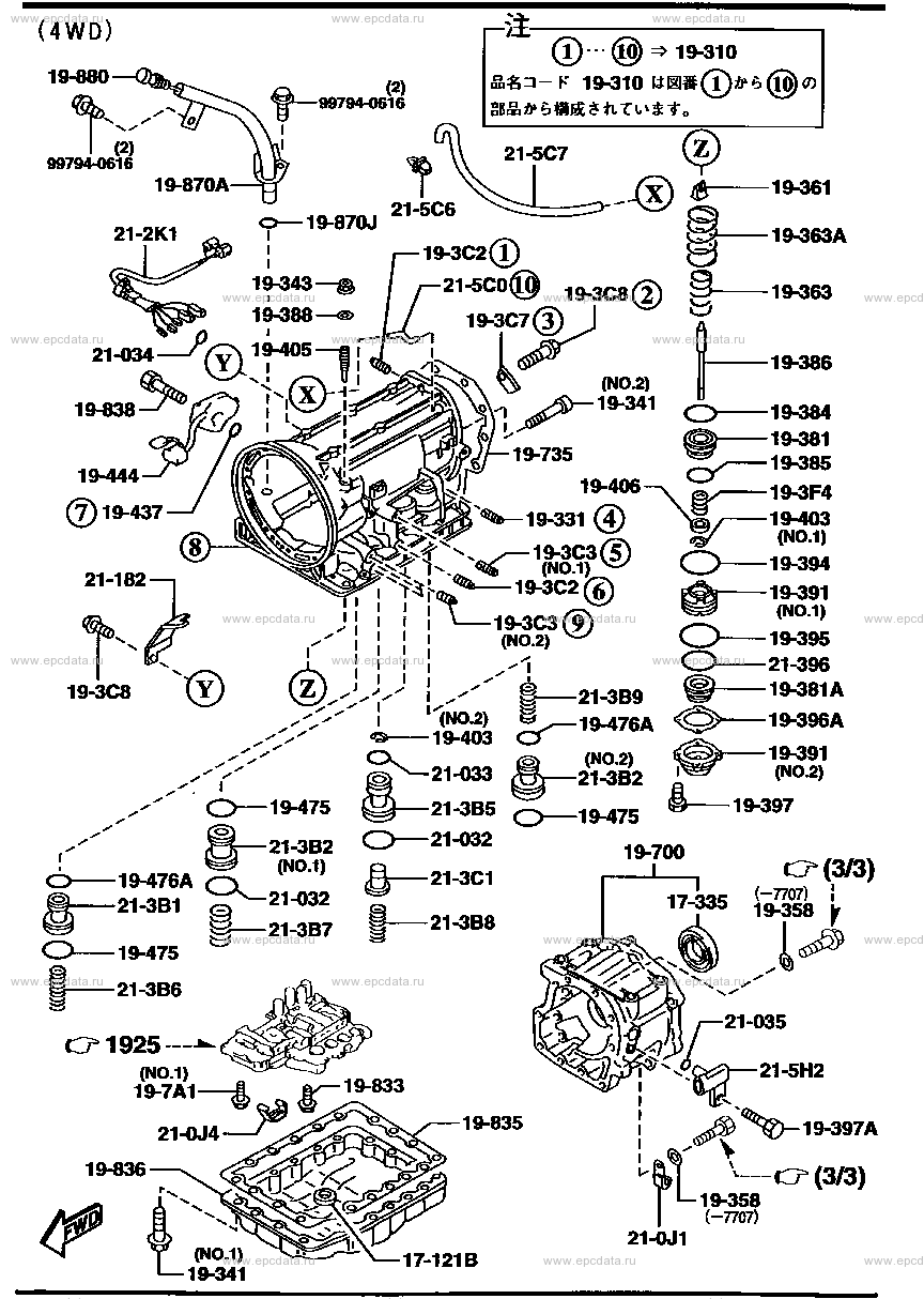 Transmission case & main control system (automatic) (diesel)