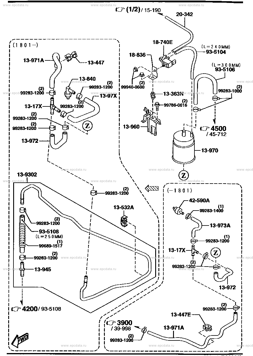 Emission control system (inlet side) (gasoline)(2500CC)
