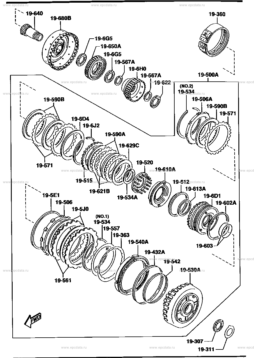 Automatic transmission clutch & planetary gear (2000CC & 2500CC)