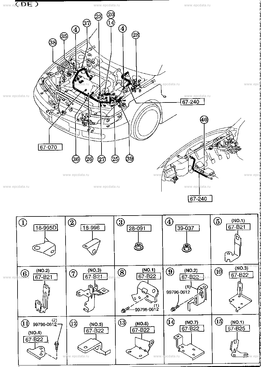 Engine & transmission wire harness (2/3) (DE)