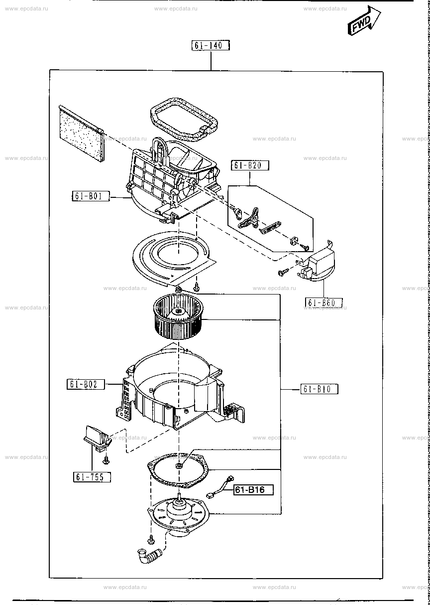 Heater blower inner parts for Mazda Sentia - Amayama