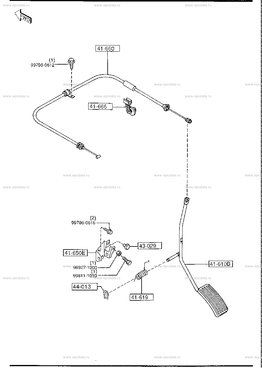 Accelerator control system for Mazda Revue - Amayama