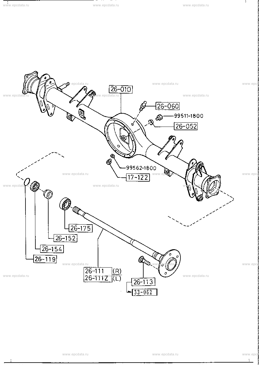 Rear axle (reciprocating)(4-cylinder)