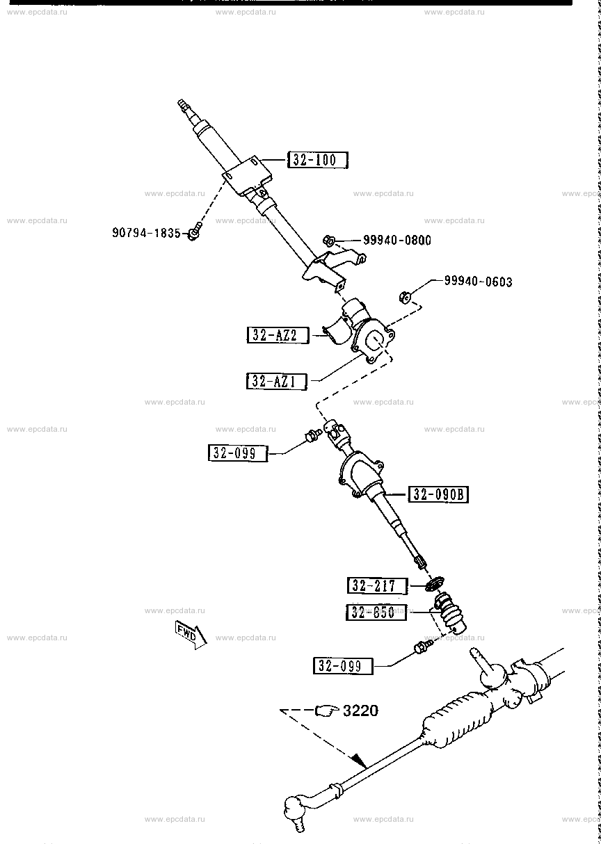 Steering column & shaft for Mazda Roadster - Amayama