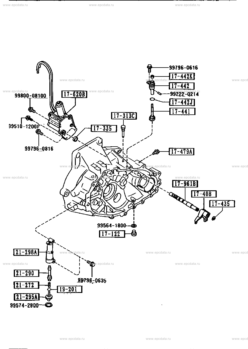 Transmission case & main control system (automatic transmission 4-speed) (4WD)