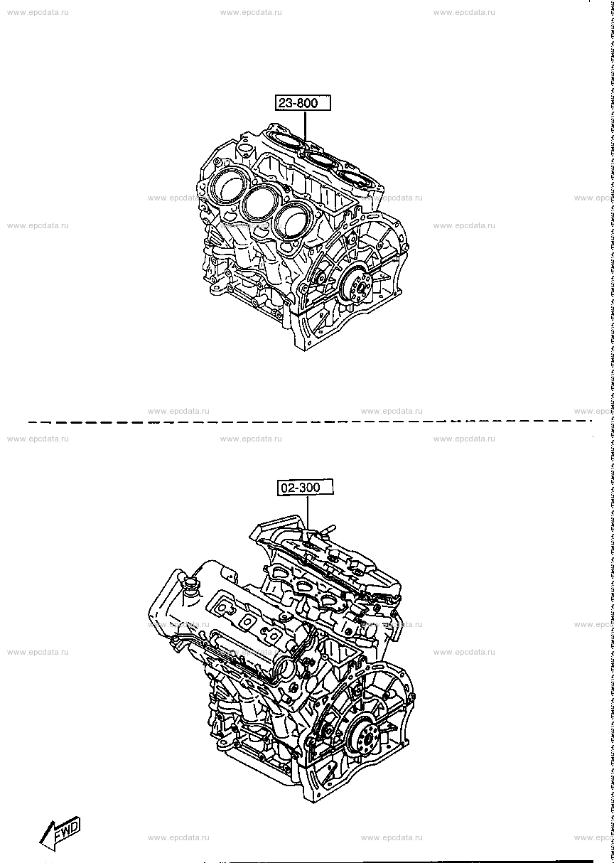 Engine & transmission set (gasoline)(V6-cylinder) (1800CC & 2000CC)