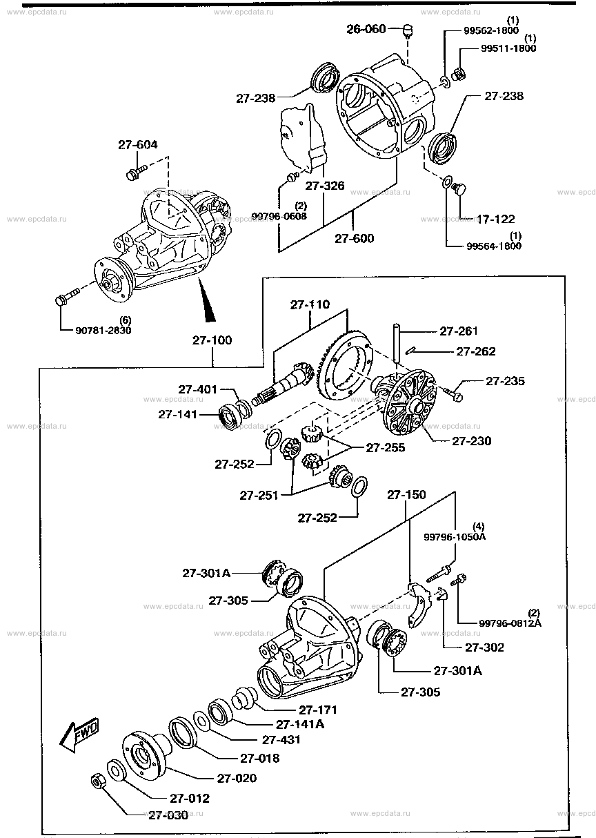 Rear differential (4WD)