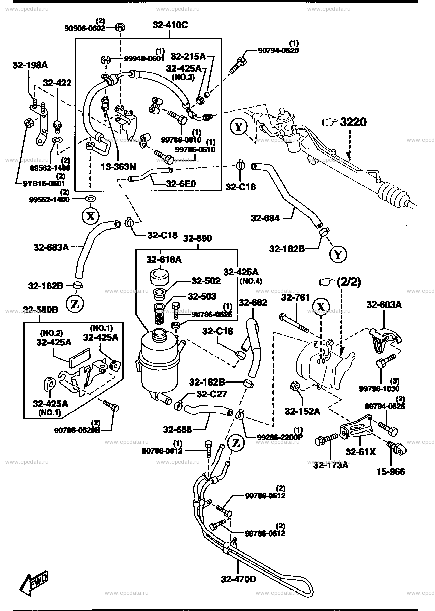 Power steering system (2WD)