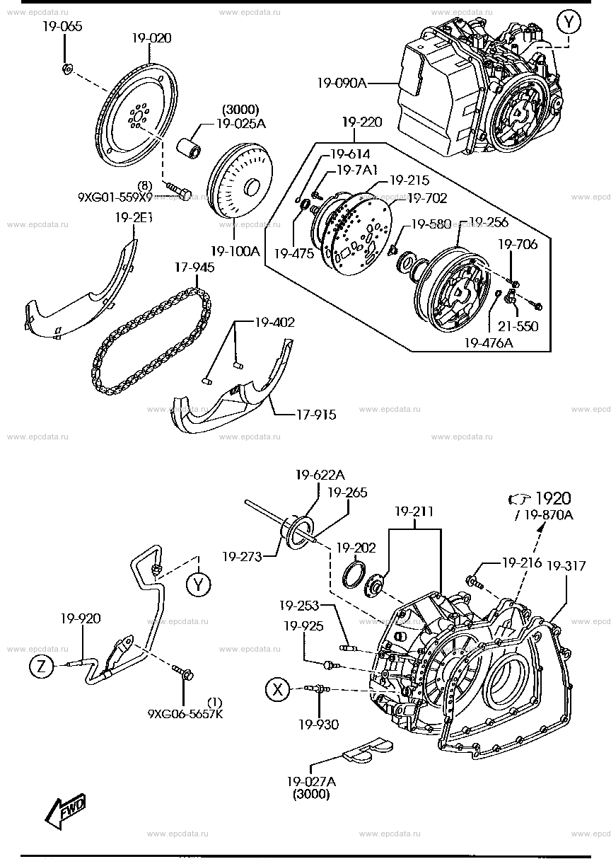Automatic transmission torque converter, oil pump & piping