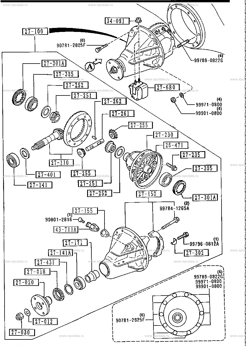 Rear Differential For Mazda MPV LV, 1 Generation 01.1990 - 09.1995 ...