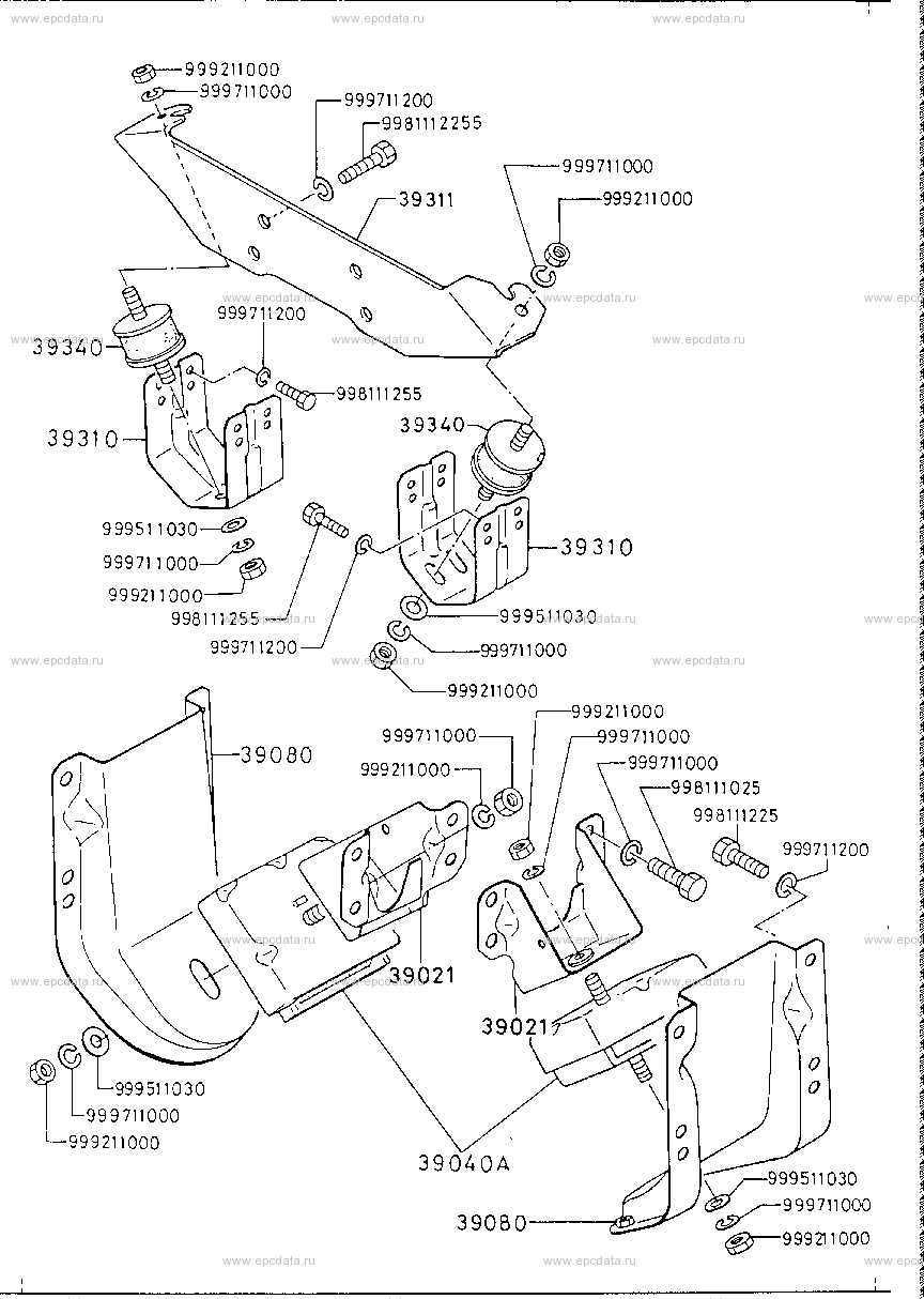 Engine & transmission mounting (2WD)(3000CC)