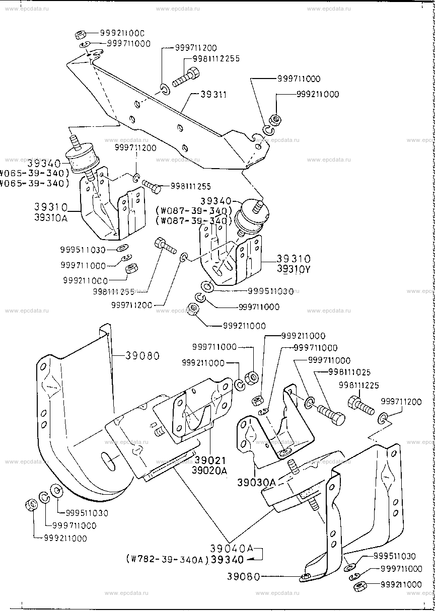 Engine & transmission mounting (2WD)(3500CC)