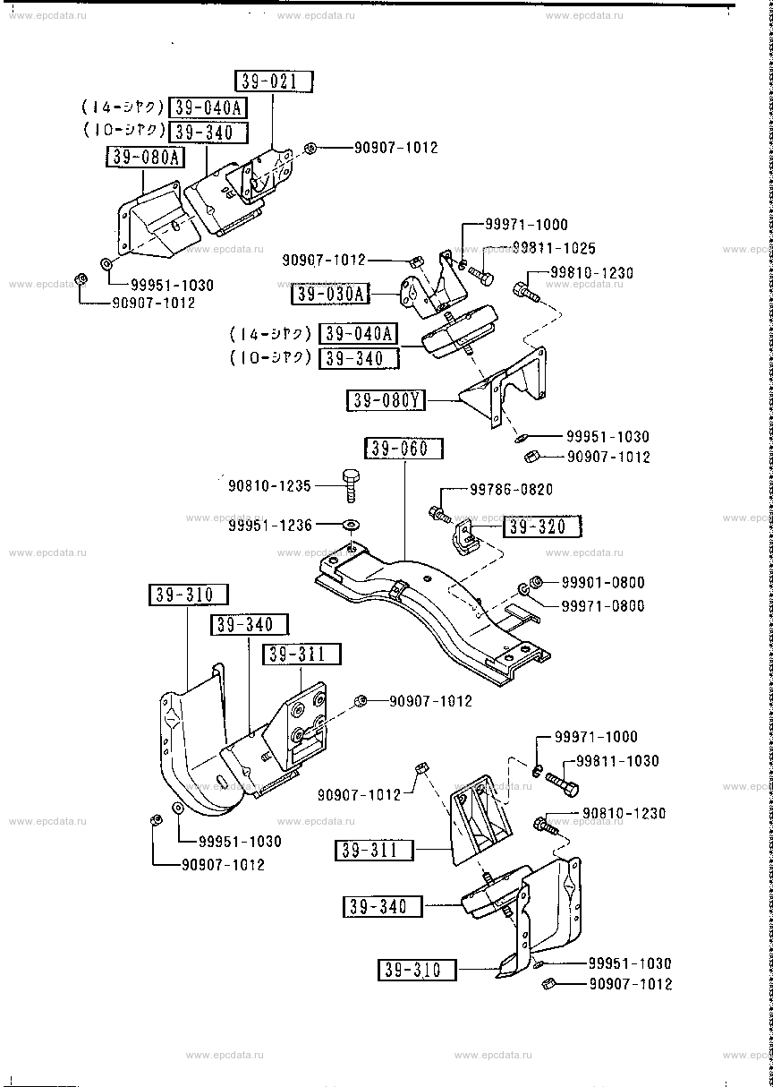 Engine & transmission mounting (4WD)